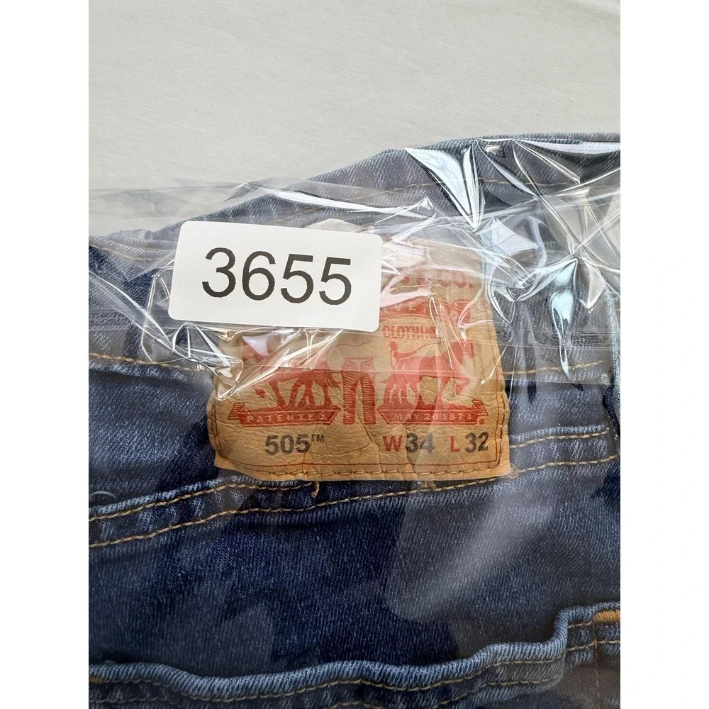 Levi's 505 Jeans Mens 34x32 Blue Medium Wash Regular Straight Denim Pants Casual